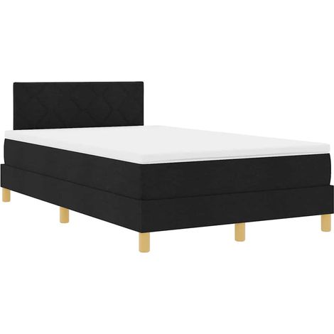 Maison Exclusive - Lit à ressort LED avec bandes LED Noir 120 x 200 cm tissu