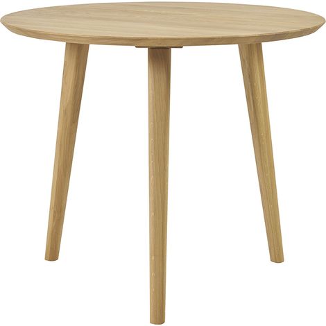 Runder Esstisch aus hellem Eichenholz massiv D90 cm OKSANA