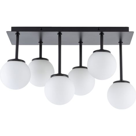 Plafoniera Tulia 6 luci sfere bianche nera G9 Sigma (1/4)