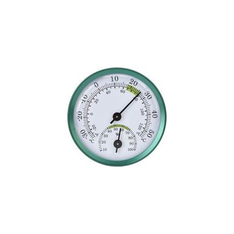 Miniatur-Thermometer und -Hygrometer für den Innenbereich – Wandmontiertes Thermometer und Hygrometer mit Temperatur- und Feuchtigkeitsüberwachung, Umgebungstemperaturanzeige (grün). – Crezuo