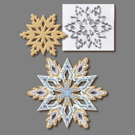 Emporte-pièce 3D en acier inoxydable en forme de flocon de neige pour gâteaux, biscuits et autres gourmandises de Noël. Idéal pour la pâtisserie maison. (1/4)