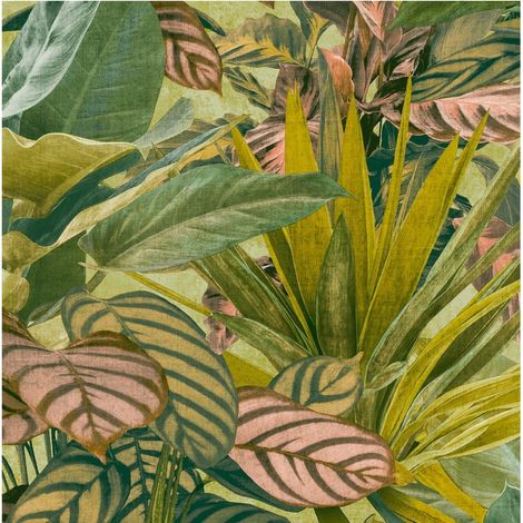 Grandeco Wanderlust Green Jungle Botanical Paste The Wall Wallpaper Vinyl
