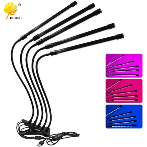 Lampe de croissance LED pour plantes succulentes et fleurs, clip USB, minuterie, spectre complet, plantation d'intérieur et culture de semis, lampe étanche.