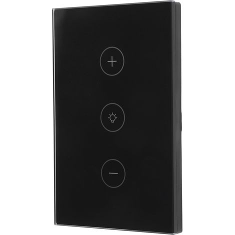 Interrupteur variateur tactile intelligent avec commande vocale et application sans fil Wi-Fi pour TUYA US 110-240 V, noir