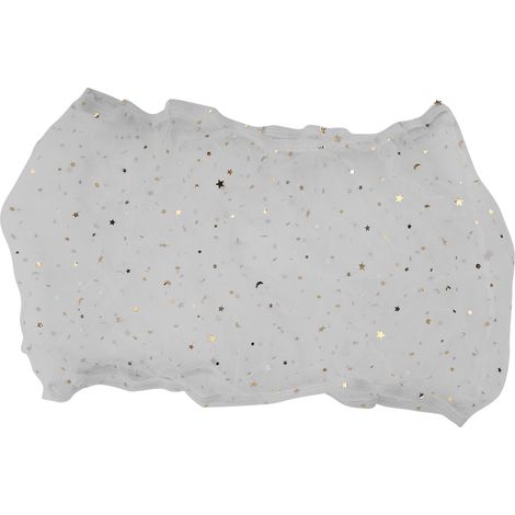 1 housses de cage à oiseaux, filet anti-poussière en nylon, décor étoiles et lune, hauteur 36 cm, périmètre ajustable 65-130 cm (1/5)