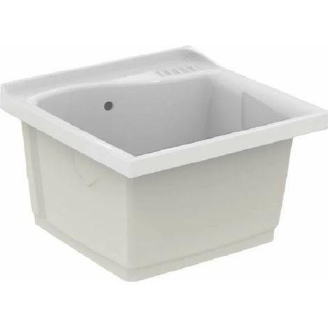 Ideal Standard Lago lavatoio da incasso per lavanderia L.61 P.60 H.37 cm, colore bianco finitura lucido T473001