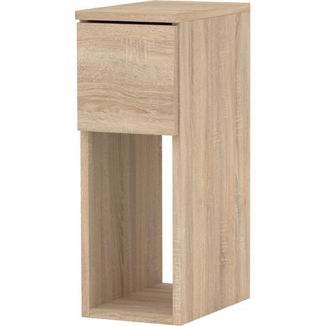 MUEBLE DE NOCHE ROBLE SONOMA, MESITA DE NOCHE ESTRECHA DE 20 CM CON 1 CAJÓN PARA DORMITORIO