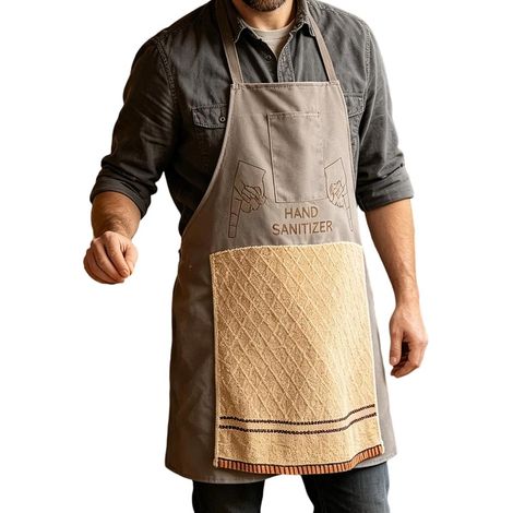 Tablier de chef humoristique - Tablier de cuisine en polyester 73 x 67 cm avec poche secrète, lavable, tenue de cuisine légère et amusante  Cadeau pour une fête surprise, barbecue, cuisine à la maison (1/5)