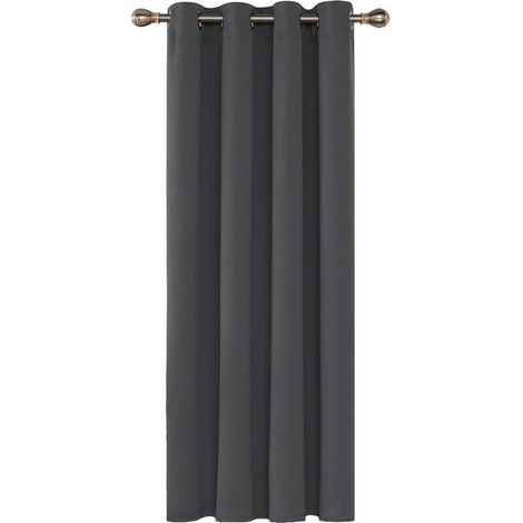 Rideaux Occultants Isolant Thermique, 140x240 CM (Largeur x Hauteur), Rideaux pour Salon et Chambre, Design Moderne à Oeillets, Gris Foncé, 1Pièces (1/5)