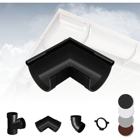 Système de gouttière - PVC plastique de 130 mm, sélection de composants - RainWay 130: anthracite, Pièce d'angle à l'extérieur de 90 (1/5)