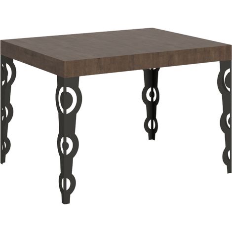 Tavolo allungabile 80x120/204 cm Karamay Noce telaio Antracite (1/4)