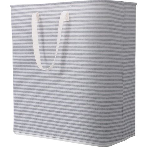 Panier à linge pliable, panier de rangement pour vêtements avec poignées, idéal pour la chambre et la salle de bain, gris, 100 litres (1/5)