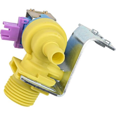 Vanne d'entrée d'eau de rechange pour lave-vaisselle GE AP6986683, ensemble solénoïde 120 V avec construction en métal et plastique, finition argent et jaune, pièce à ajustement direct (1/5)