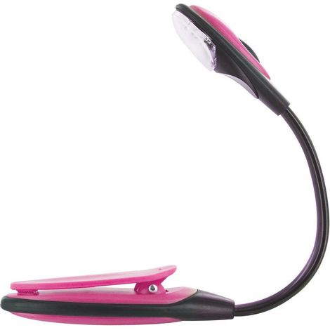 Lampada da lettura rosa a clip con angolo di illuminazione regolabile. (1/4)