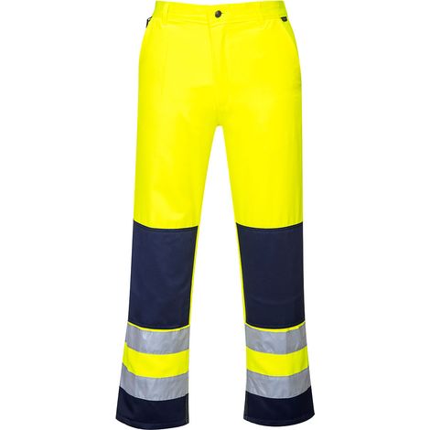 Pantalón Bicolor Seville de Alta Visibilidad - Seguridad y Estilo - Amarillo Marino - Talla L