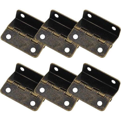 6 charnières demi-surface – Charnières de porte décalées et d'armoire, quincaillerie semi-dissimulée à trois volets rétro [Bronze] (1/5)