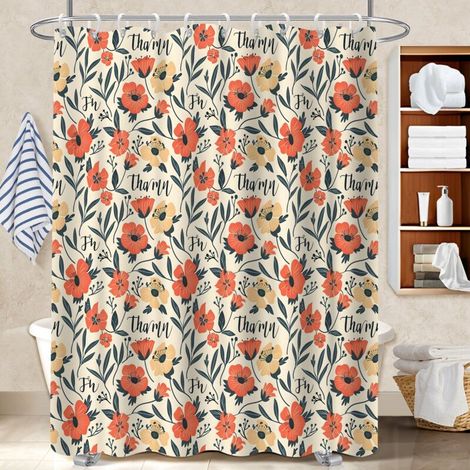 Rideau de bain en polyester 180x180 esthétique rideau imperméable pour hôtel / airbnb (1/5)