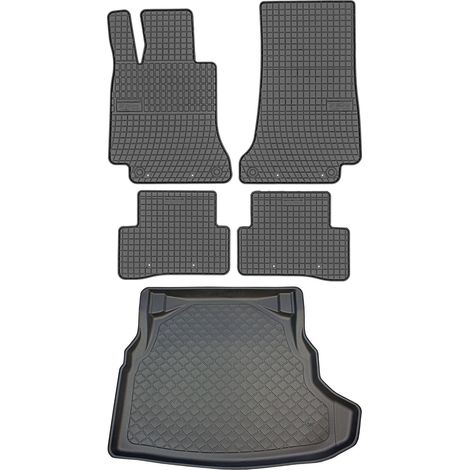Juego de alfombrillas de goma para coche y alfombrilla para maletero para Mercedes Clase C W205 Sedán (marzo de 2014 a 2021).