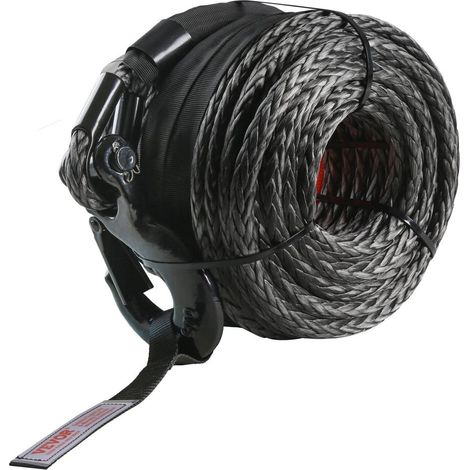 9,5 mm x 30,5 m Corde de Treuil Synthétique 117,9 kN pour Traction et Dépannage de SUV, Camion et Tout-Terrain (1/5)