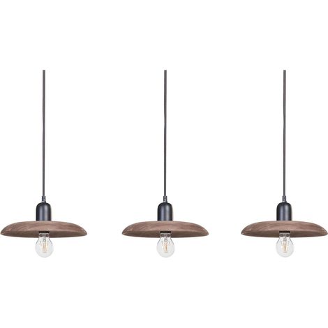 Lampe Pendante Suspension Plafond Éclairage Maison Fait Main Bois de Manguier Foncé Manjeera (1/5)