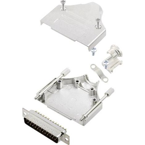 encitech MHDM-25-DBP-K 6355-0005-03 KIT connettori maschio SUB-D 180 ° Numero Poli (num): 25 Punte a saldare 1 KIT