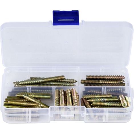 80 pcs M5 Cheville Vis Bois Meubles Connecteur Double Terminé Vis Cintre Boulon (1/5)