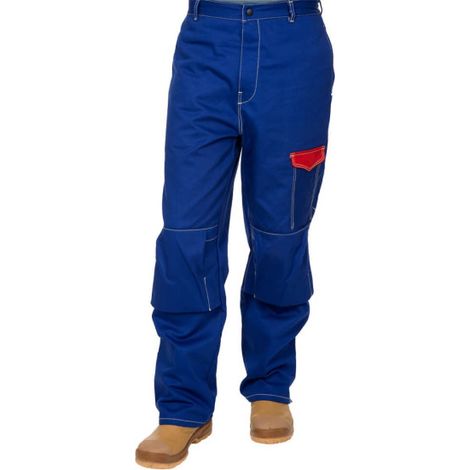 Pantalón para soldador azul ignífugo Fire Fox XL (1/4)