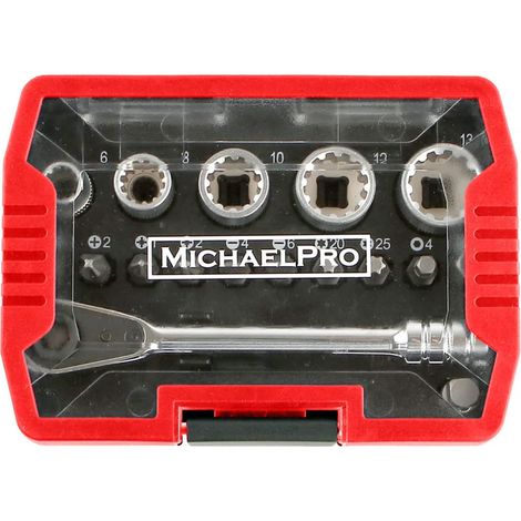1/4" Micro bit Tournevis à couple élevé, cliquet 17 en 1 avec embouts, rainures et adaptateurs (1/5)