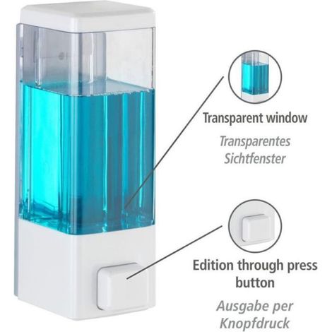 Distributeur de désinfectant et de Savon Blanc,Distributeur Mural hygiénique pour désinfectant:350 ML,6x18,5x7,5cm,matière Plastique (1/5)