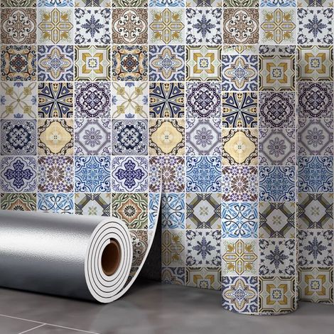 Sticker mural autocollant effet marbre, papier peint décoratif imperméable, idéal pour les cuisines, salles de bains, etc. 40 cm x 3 m (1 rouleau) (1/5)