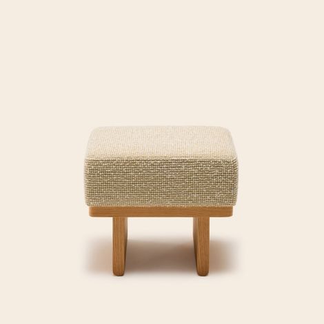 Tabouret en Bois et bouclette chinée Pietro ANCA (1/4)