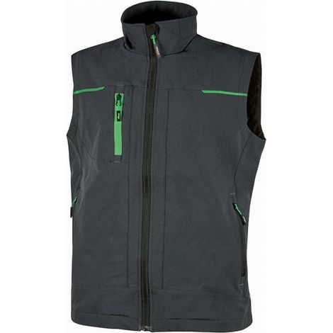 Gilet de travail sans manches SATURN Gris/Vert 5XL (1/2)