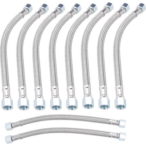 Tuyau de compresseur d'air sans huile silencieux, 10 pièces, filetage femelle 14 x 1,5, flexible de frein, longueur 40 cm, raccord de ligne (1/5)