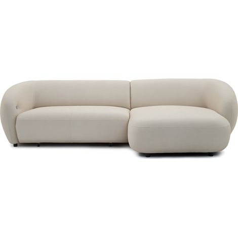 BOBOCHIC - Canapé d'angle convertible avance-recule électrique HALO tissu lisse Angle droit Beige (1/4)