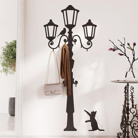 Flurgarderobe schmal modern 170  70  garderobenleiste metall  wandpaneele garderobe shabby  garderobe design  kleiderhaken wand 8 Stk.  wandgarderobe paneel schwarz (1/5)