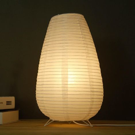 Abat-jour En Papier - Lampe De Table Style Japonais - Pour Salon Chambre Bureau - Dimensions 22 x 39 cm - 1 Pièce (1/5)