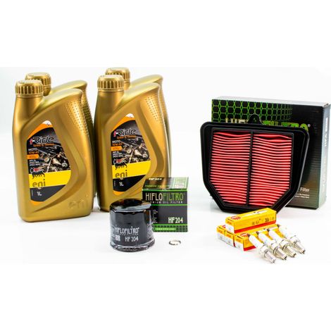 Kit Révision Filtres Bougies pour YAMAHA FAZER FZ8 S de 2011 à 2015 - ENI I-RIDE MOTO 10w40 4L