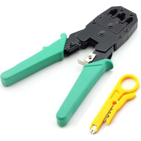 Pince à sertir réseau, pince à dénuder, pince à sertir pour connecteurs RJ11, RJ12, RJ45, pour câbles réseau et téléphoniques, outils manuels de sertissage Ethernet (1/4)