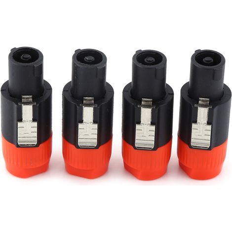 Lot de 4 adaptateurs de câble audio pour haut-parleur avec fiche mâle NL4FC, orange. (1/5)