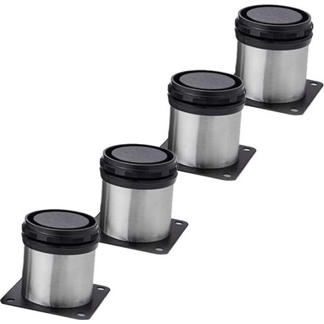 AIDUCHO 4x Pieds De Meubles, Réglables Pied Pieds De Meubles - Chrome Métal - Hauteur Réglable (Total: 50mm) (1/5)