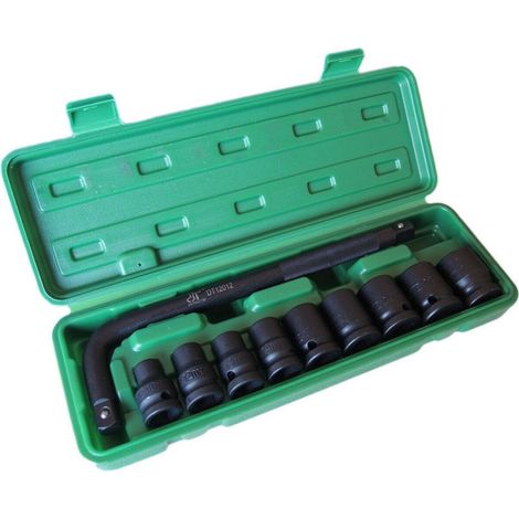 Trade Shop - BUCHSEN FÜR DRUCKLUFT-SCHRAUBENDREHER SET 9 STÜCK 1/2'' VON 10 BIS 24MM -