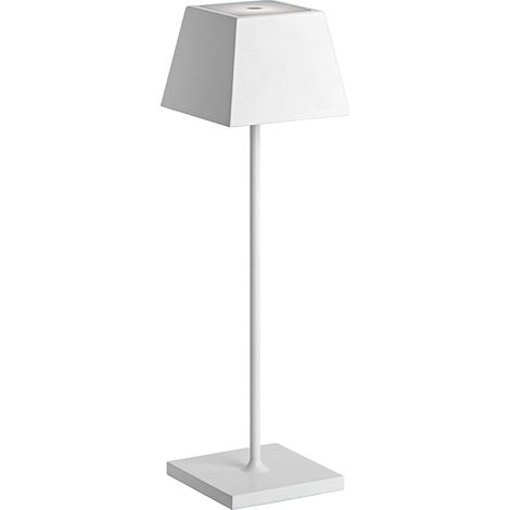 SIESTA Lampada da tavolo portatile LED 2,2W IP54 CCT 2700-3000K dimmerabile touch - Struttura in alluminio pressofuso - Colore Bianco (1/5)