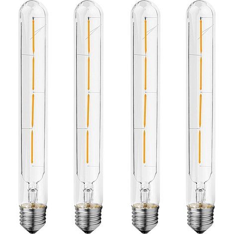 Lot de 4 ampoules à filament tubulaire long E27 4W, équivalent à une ampoule halogène 40W, 220-240V AC, blanc chaud 2700K 400LM [Classe énergétique B] (1/2)