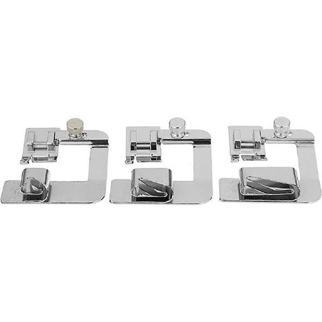 Set mit 3 Nähfüßen für breite Rollsaumsäume (1/2 Zoll, 3/4 Zoll, 1 Zoll) (1/5)