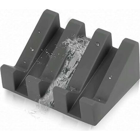 Porte Savon Silicone Moderne - Anti-dérapant - Support à Savon Design Élégant pour Salle de Bain ou Cuisine - Surface Inclinée avec Évacuation d'eau pour Mieux Conserver Le Savon- (1/4)