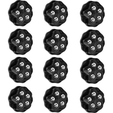 Roulettes Pour Meubles - 12 Pièces Mini Roulettes Pivotantes 360° À 5 Billes - Autocollantes - Pour Petit Électroménager Et Plantes En Pot
