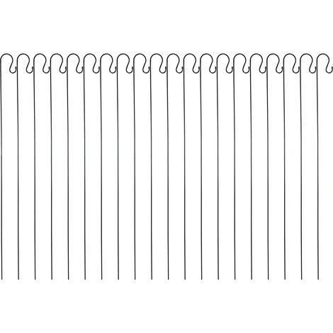 20 x Shepherds Crook Black Metal Garden Border Hooks (1.5m) (1/5)