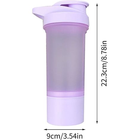 Bouteille shaker pour protéines de 500 ml, bouteille de mélange bleue, bouteilles d'eau de sport pour l'entraînement, bouteilles d'eau de fitness (1/4)