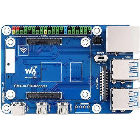 Waveshare CM4 zu Pi 4B Adapter für Raspberry Pi CM4 mit GPIO PoE HDMI-kompatibler USB 3.0 Ethernet Erweiterungsplatine für RPi 4B (1/5)