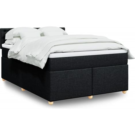 Boxspringbett mit Matratze Schwarz 160x200 cm Stoff